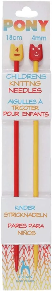 میل بافتنی رنگی پونی برای کودکان: پلاستیکی: یک سر: 18 سانتی متر × 4.00 میلی متر، چند رنگ، 4.1 × 4 × 25 سانتی متر