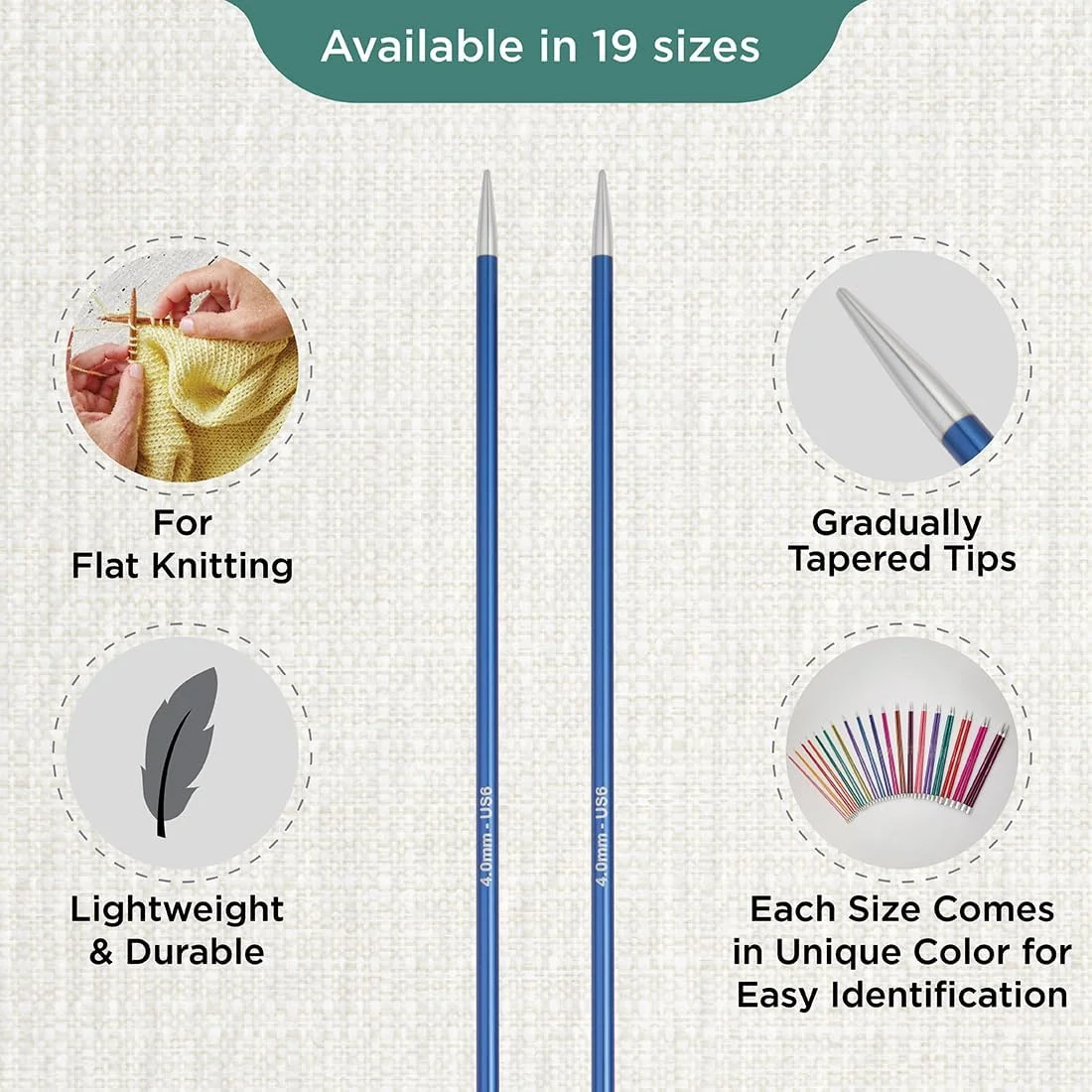 میل بافتنی تک سر KnitPro Zing 35 سانتی‌متری | سایز 4.00 میلی‌متر