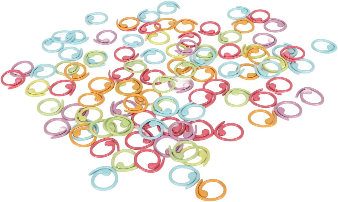 نشانگرهای بخیه جیاوو، 100 عددی چند منظوره حلقه های رنگی استیل برای صنایع دستی DIY