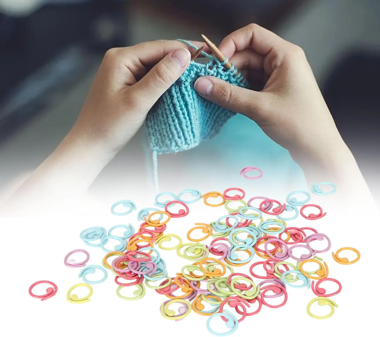 نشانگرهای بخیه جیاوو، 100 عددی چند منظوره حلقه های رنگی استیل برای صنایع دستی DIY