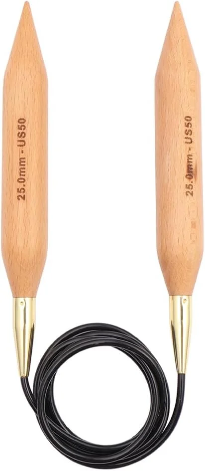 میل بافتنی دایره ای ثابت KnitPro KP35374 Basix، چوب درخت توس، 120 سانتی متر × 25 میلی متر