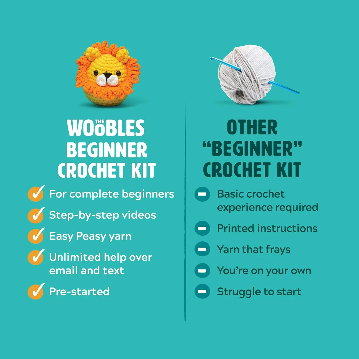 بسته 4 عددی کیت قلاب بافی مبتدی Woobles (پنگوئن، جوجه، روباه و خرگوش) با نخ Easy Peasy - کیت بافتنی قلاب بافی همه در یک - بسته کیت قلاب بافی برای مبتدیان با آموزش های ویدئویی گام به گام بسته 4 عددی کیت قلاب بافی مبتدی Woobles (پنگوئن، جوجه، روباه و خرگوش) با نخ Easy Peasy - کیت بافتنی قلاب بافی همه در یک - بسته کیت قلاب بافی برای مبتدیان با آموزش های ویدئویی گام به گام