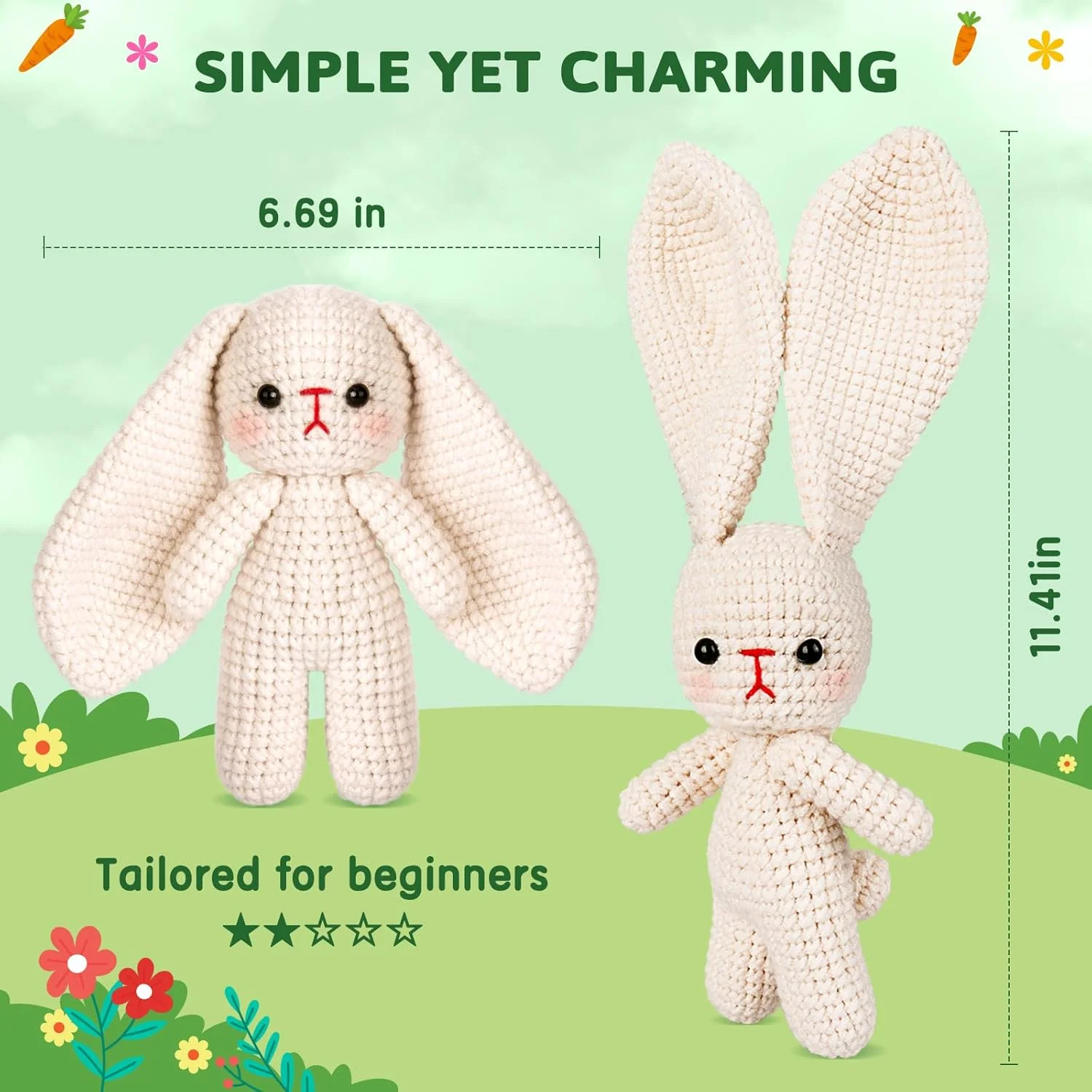 کیت قلاب بافی Crochetta برای مبتدیان، کیت شروع قلاب بافی با آموزش های ویدئویی گام به گام، کیت بافتنی قلاب بافی مبتدی برای بزرگسالان و کودکان، خرگوش قلاب بافی (40%+ نخ) کیت قلاب بافی Crochetta برای مبتدیان، کیت شروع قلاب بافی با آموزش های ویدئویی گام به گام، کیت بافتنی قلاب بافی مبتدی برای بزرگسالان و کودکان، خرگوش قلاب بافی (40%+ نخ)