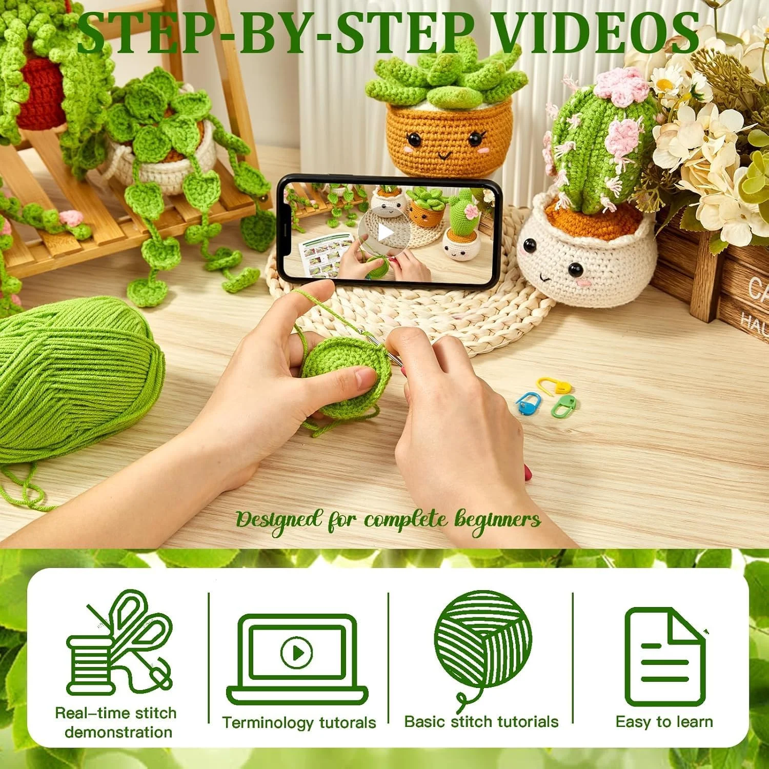 کیت قلاب بافی Taciieua برای مبتدیان، کیت های استارتر قلاب بافی برای بزرگسالان و کودکان، کیت های قلاب بافی با آموزش های ویدئویی گام به گام، لوازم بافندگی DIY، 6 بسته گیاهان گلدانی آویز خانوادگی کیت قلاب بافی Taciieua برای مبتدیان، کیت های استارتر قلاب بافی برای بزرگسالان و کودکان، کیت های قلاب بافی با آموزش های ویدئویی گام به گام، لوازم بافندگی DIY، 6 بسته گیاهان گلدانی آویز خانوادگی