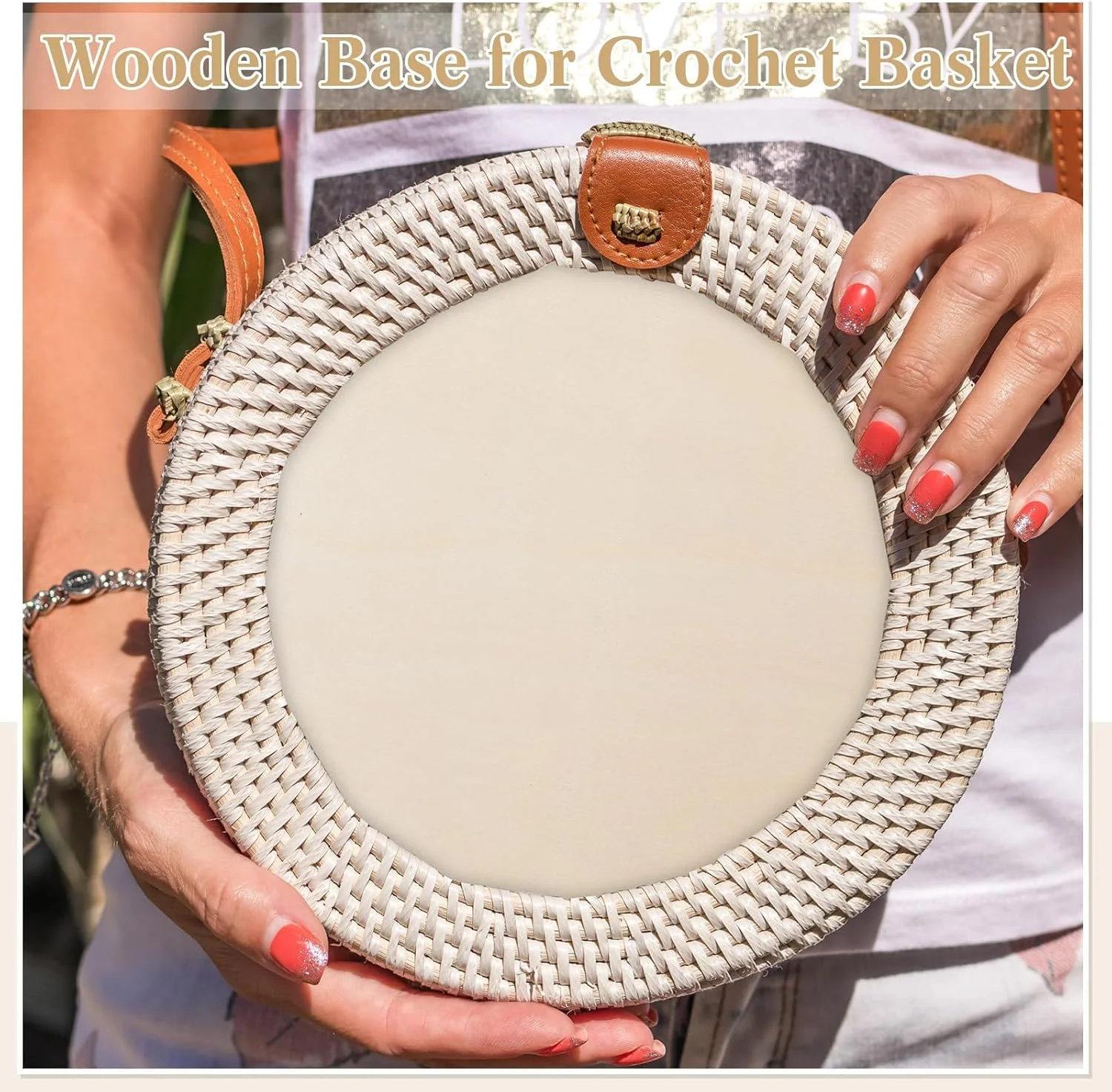 کف سبد چوبی، پایه سبد قلاب بافی، پایه بافتنی چوبی ناتمام برای لوازم ساخت بافتنی و صنایع دستی DIY، 12 عدد (6 اینچ)