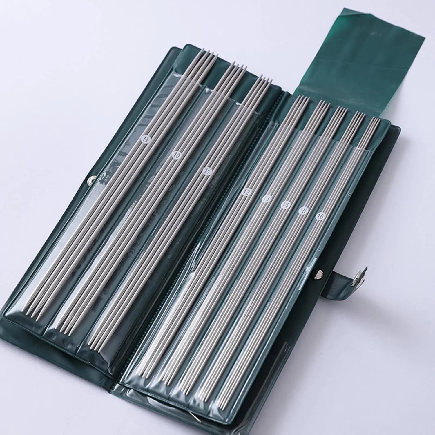 میل بافتنی دو سر اکسفور، 11 سایز ست میل بافتنی فلزی استیل، میل بافتنی مستقیم برای مبتدیان، ست میل بافتنی دو سر 25 سانتی‌متری