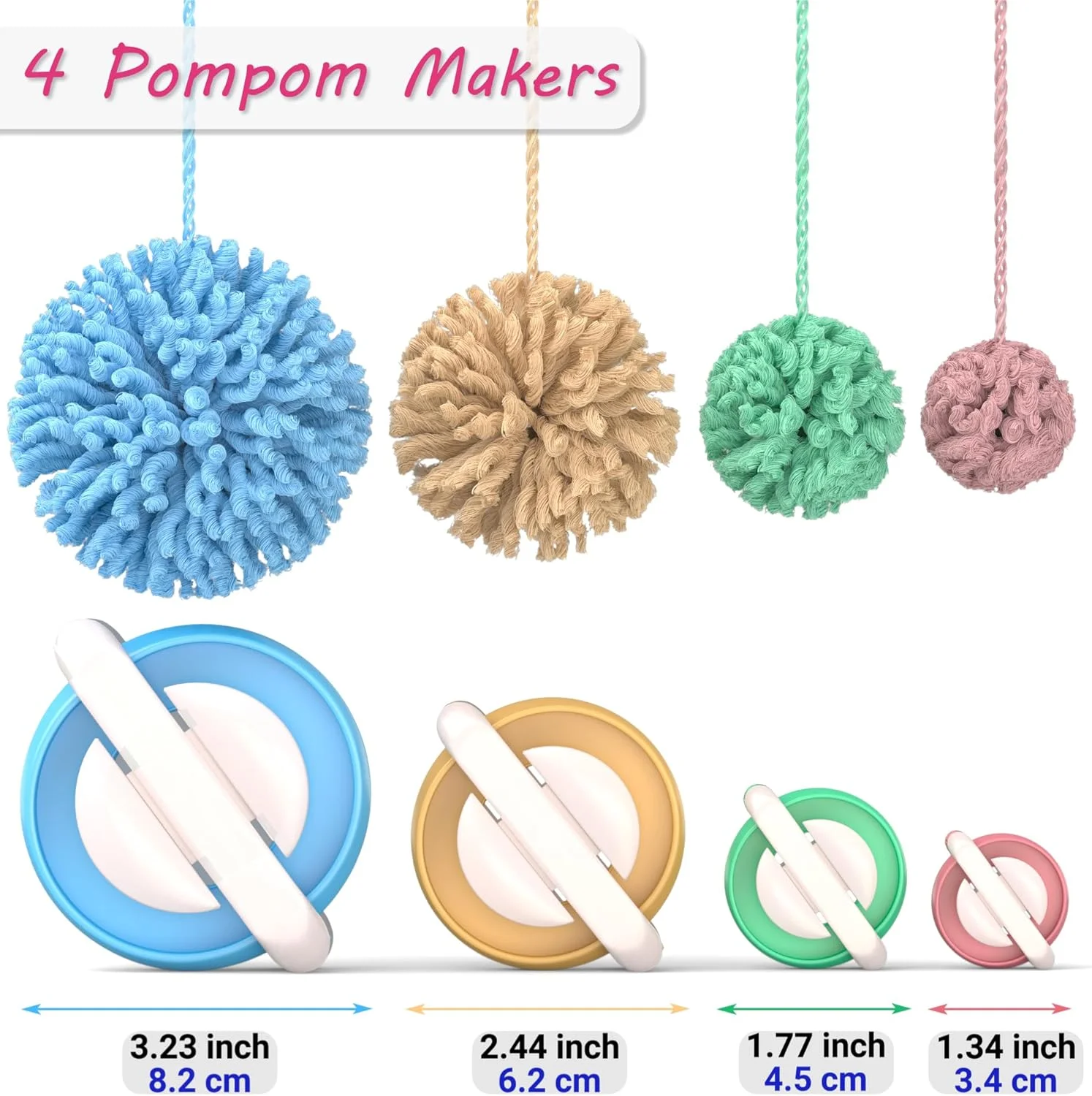 ست دستگاه بافتنی گرد READAEER به همراه قلاب، سوزن و پوم پوم ساز