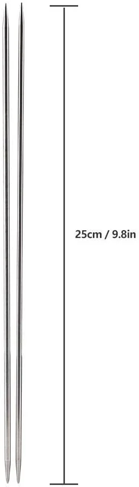 وال فرانت مجموعه سوزن بافتنی دو سر صاف در سایزهای مختلف 25 و 36 سانتی‌متری، مناسب برای بافت ژاکت، 44 عددی (25 سانتی‌متری)