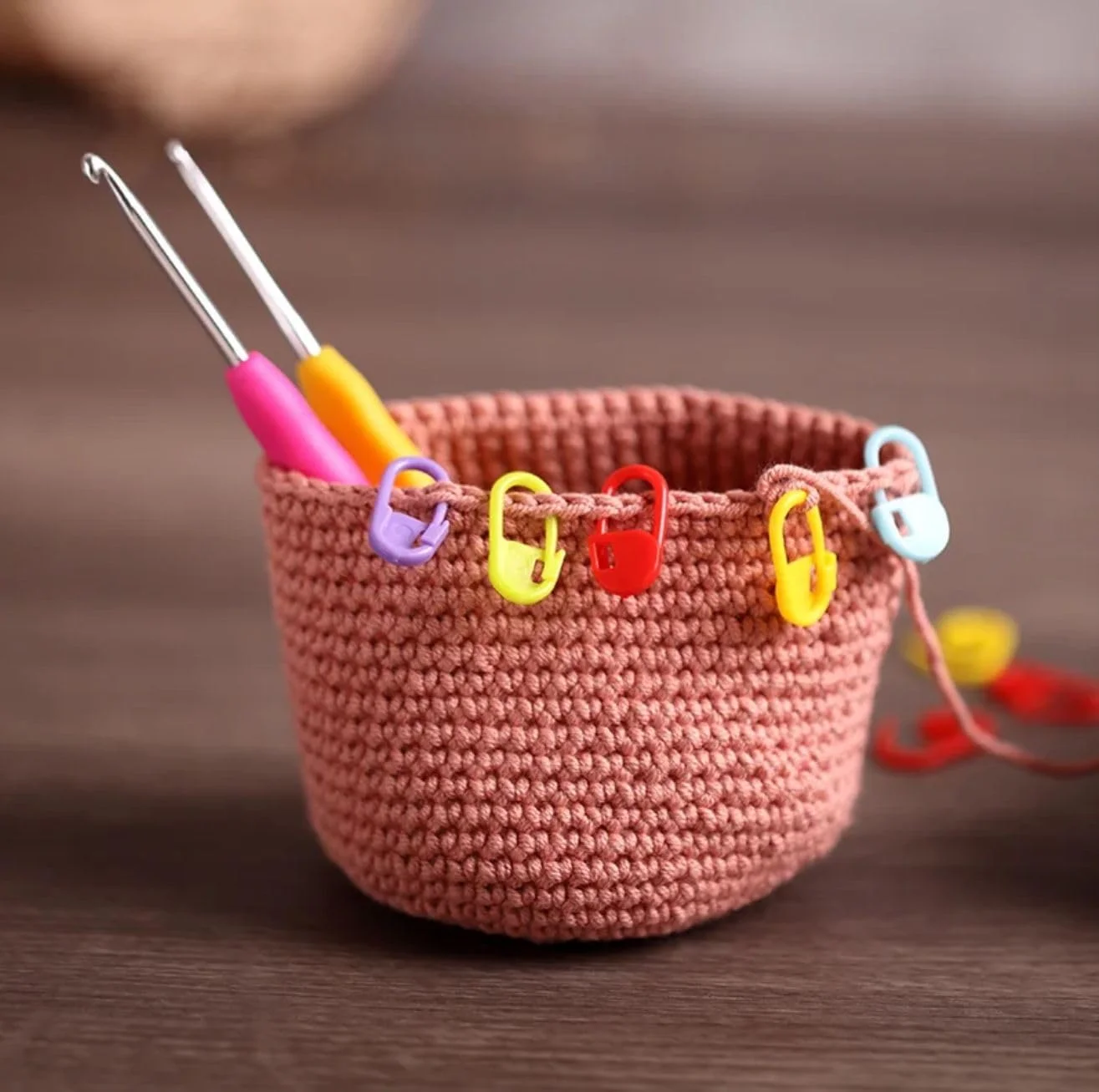 نشانگر بافتنی و قلاب بافی 10 عددی (رنگ های مخلوط)