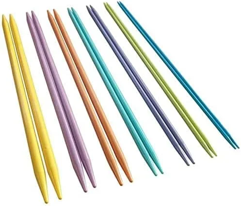 ست میل بافتنی دو سر KASTWAVE، سایزهای مختلف (4-10 میلی متر)، کیت بافتنی، ابزار بافتنی DIY نخ، مورد استفاده برای ساخت ژاکت، شال، روسری، 7 جفت رنگی، 35 سانتی متر (14 اینچ)