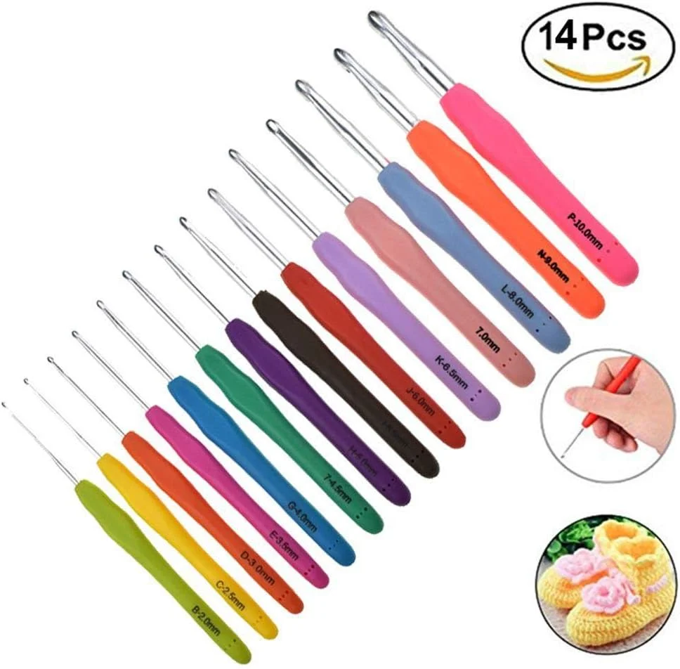 ست میل بافتنی صاف Volwco با کیف (14 تکه، 2mm/B - 10mm/N)