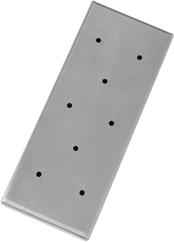 جعبه دودی استیل رویال گورمت مدل TB0902S با درب برای گریل ذغالی یا گریل گازی، لوازم جانبی دودی کردن BBQ، باربیکیو آهسته، افزودن طعم دودی، کار با تراشه های چوب، 22.6 سانتی متر طول x 8.9 سانتی متر عرض x 4.6 سانتی متر ارتفاع