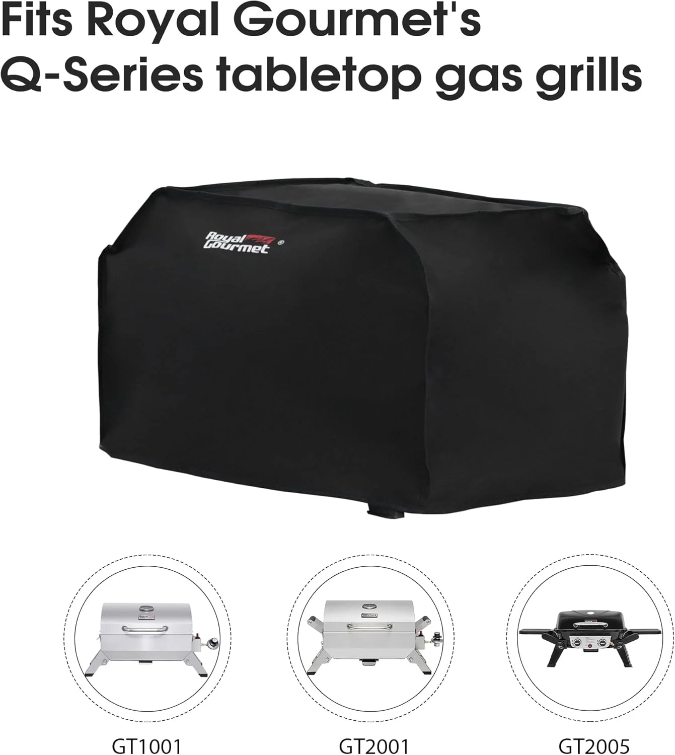 روکش گریل رویال گورمت CR2005 سایز 24 اینچ برای Royal Gourmet GT1001 و GT2005، روکش ضد آب گریل قابل حمل BBQ در فضای باز، مشکی روکش گریل رویال گورمت CR2005 سایز 24 اینچ برای Royal Gourmet GT1001 و GT2005، روکش ضد آب گریل قابل حمل BBQ در فضای باز، مشکی