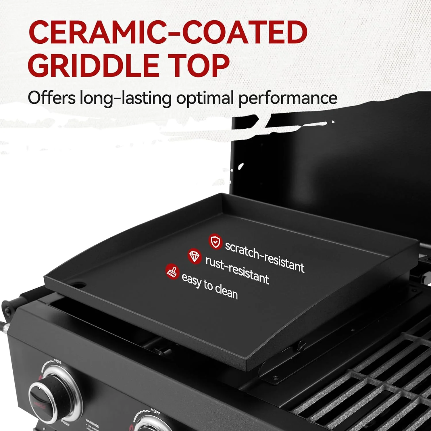 رویال گورمت GD4002TP گریل گازی پروپان 4 شعله و صفحه گریل ترکیبی با درب، گریل و صفحه گریل قابل حمل 2 در 1 با خروجی 40000 BTU برای کمپینگ، گردش، حیاط خلوت، مشکی