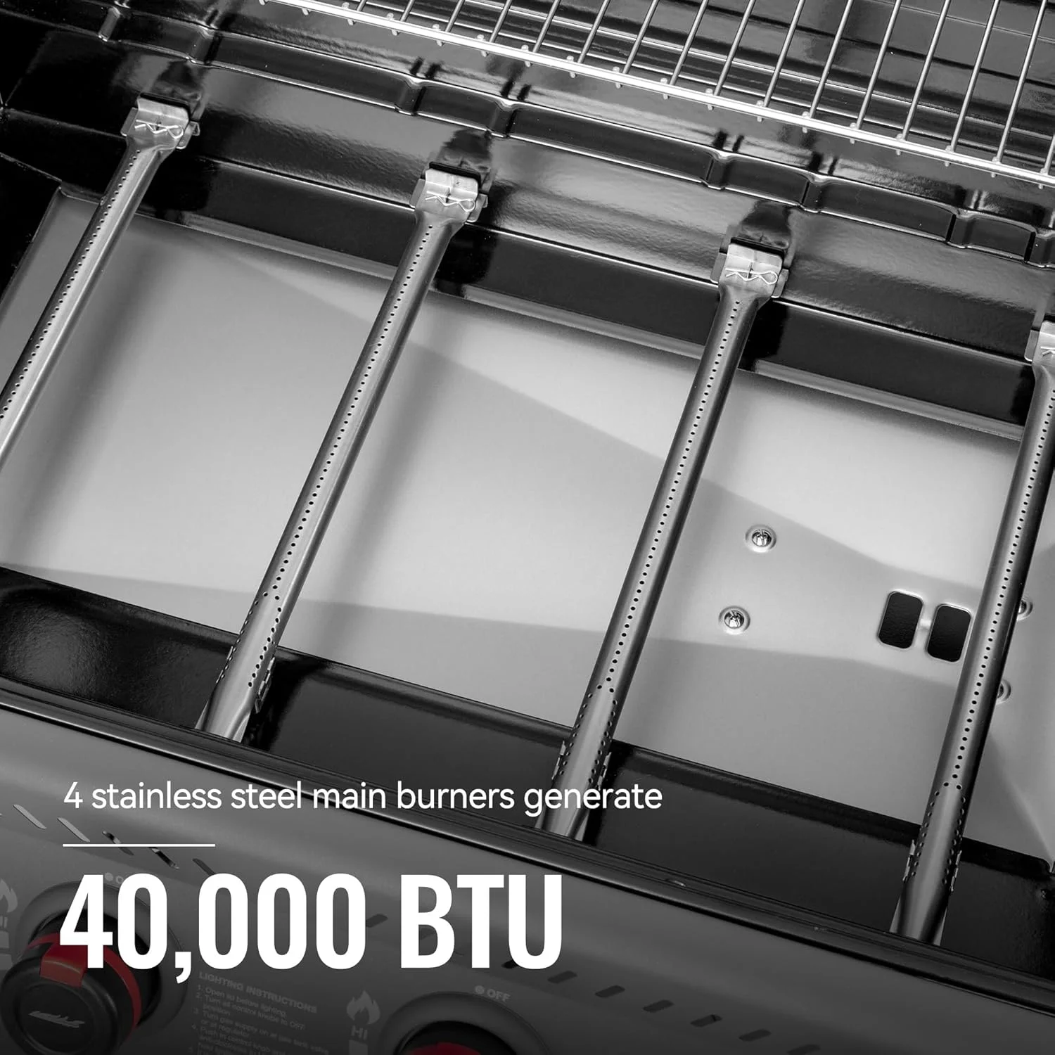 باربیکیو گازی رویال گورمت مدل GA4401T با 4 مشعل، توری چدنی روکش دار، باربیکیو فضای باز با قفسه گرم کننده برای پخت و پز در فضای باز و باربیکیو در حیاط خلوت، مشکی و خاکستری باربیکیو گازی رویال گورمت مدل GA4401T با 4 مشعل، توری چدنی روکش دار، باربیکیو فضای باز با قفسه گرم کننده برای پخت و پز در فضای باز و باربیکیو در حیاط خلوت، مشکی و خاکستری