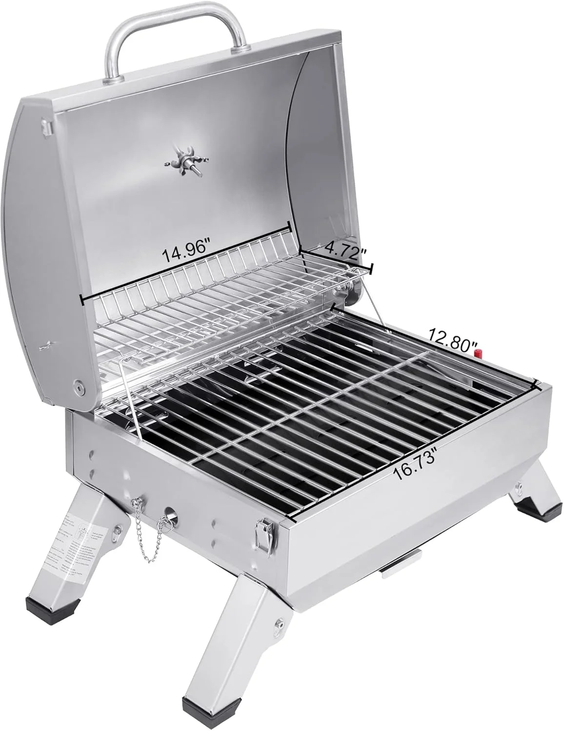 گریل استیل قابل حمل رویال گورمت مدل GT1001، گریل گازی رومیزی BBQ با قدرت 10000 BTU با پایه های تاشو و درب قفل شونده، مناسب کمپینگ در فضای باز، عرشه و مهمانی های کنار خودرو، نقره ای گریل استیل قابل حمل رویال گورمت مدل GT1001، گریل گازی رومیزی BBQ با قدرت 10000 BTU با پایه های تاشو و درب قفل شونده، مناسب کمپینگ در فضای باز، عرشه و مهمانی های کنار خودرو، نقره ای