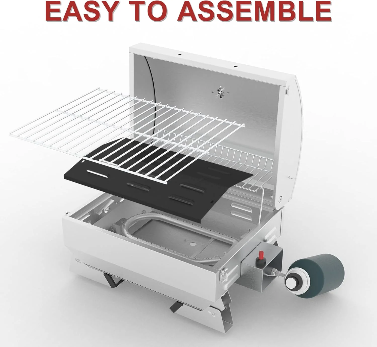 گریل استیل قابل حمل رویال گورمت مدل GT1001، گریل گازی رومیزی BBQ با قدرت 10000 BTU با پایه های تاشو و درب قفل شونده، مناسب کمپینگ در فضای باز، عرشه و مهمانی های کنار خودرو، نقره ای گریل استیل قابل حمل رویال گورمت مدل GT1001، گریل گازی رومیزی BBQ با قدرت 10000 BTU با پایه های تاشو و درب قفل شونده، مناسب کمپینگ در فضای باز، عرشه و مهمانی های کنار خودرو، نقره ای