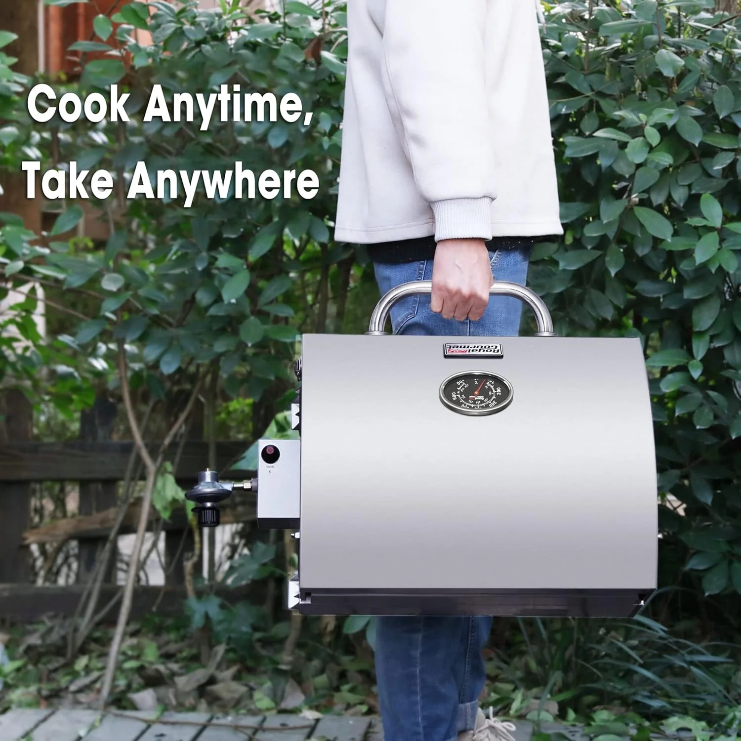 گریل استیل قابل حمل رویال گورمت مدل GT1001، گریل گازی رومیزی BBQ با قدرت 10000 BTU با پایه های تاشو و درب قفل شونده، مناسب کمپینگ در فضای باز، عرشه و مهمانی های کنار خودرو، نقره ای گریل استیل قابل حمل رویال گورمت مدل GT1001، گریل گازی رومیزی BBQ با قدرت 10000 BTU با پایه های تاشو و درب قفل شونده، مناسب کمپینگ در فضای باز، عرشه و مهمانی های کنار خودرو، نقره ای