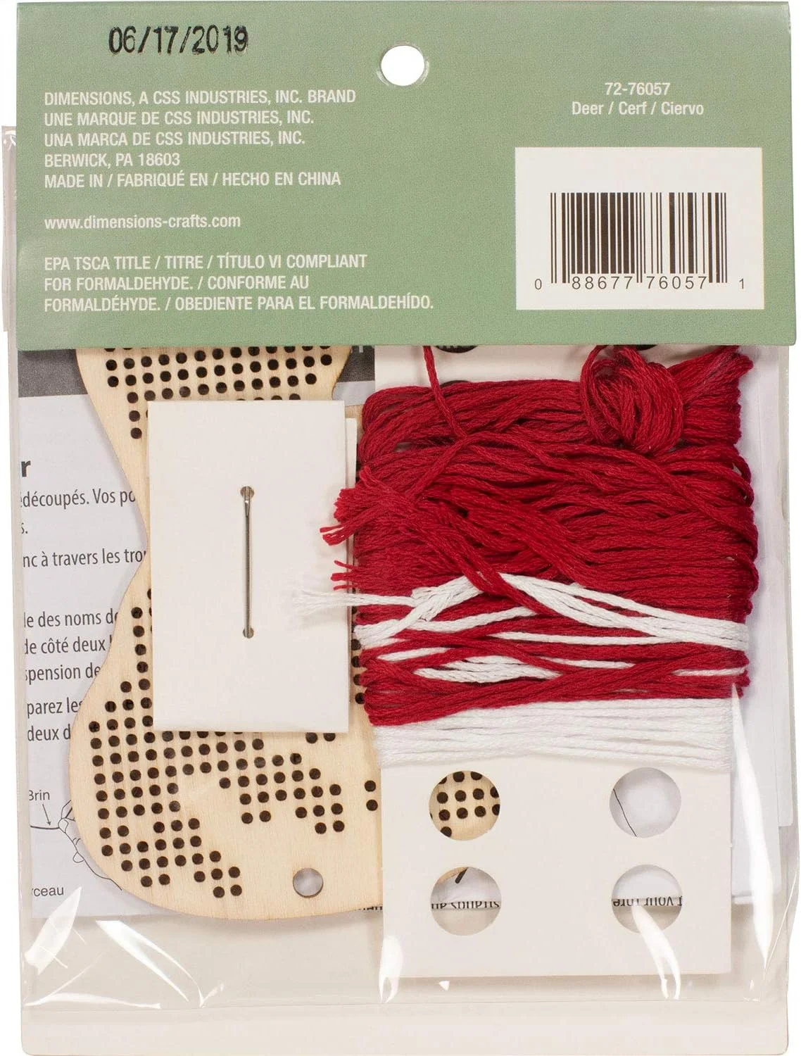 کیت گلدوزی شمارشی Dimensions، تزئینات چوبی کریسمس گوزن شمالی، 1 عدد، قرمز، سفید کیت گلدوزی شمارشی Dimensions، تزئینات چوبی کریسمس گوزن شمالی، 1 عدد، قرمز، سفید