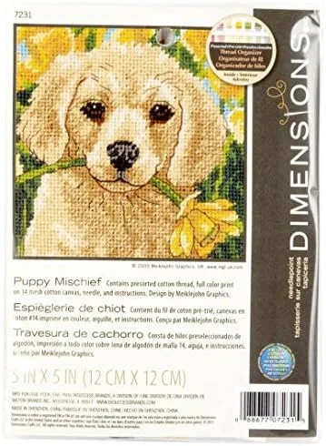 کیت سوزن دوزی سگ باغی Dimensions 07231، 5 اینچ عرض x 5 اینچ ارتفاع