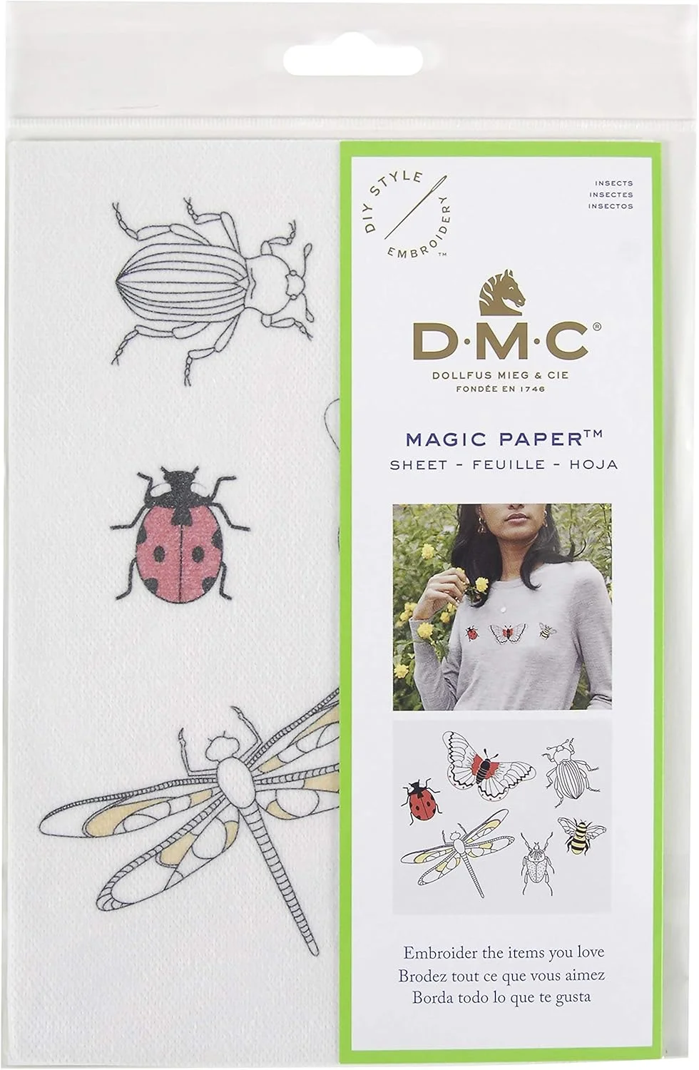 کاغذ جادویی گلدوزی DMC طرح حشرات - 1 عدد