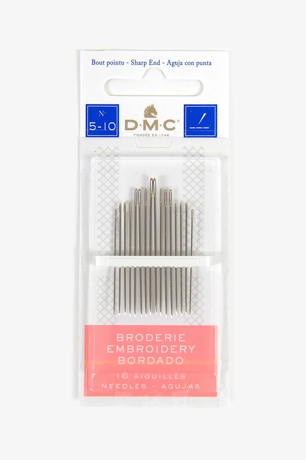 DMC - سوزن های گلدوزی - نوک تیز، ایده آل برای گلدوزی تقریباً روی همه انواع پارچه | بسته 16 عددی