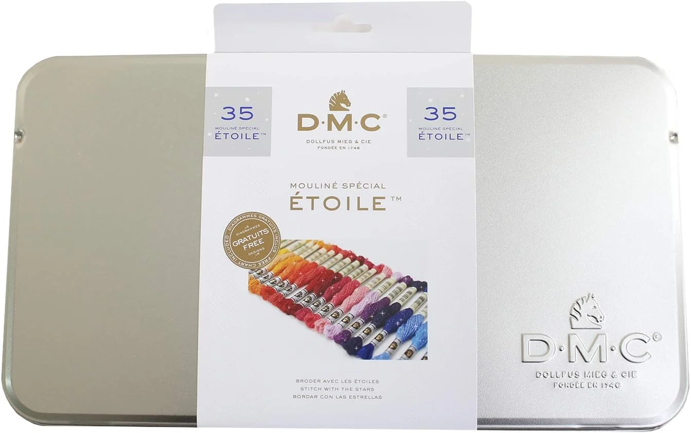 جعبه کلکسیونی نخ دمسه (DMC) اتوال - 35 رنگ