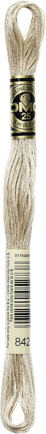 خرید عمده DMC: نخ پنبه دوزی شش رشته ای 8.7 یاردی قهوه ای بژ بسیار روشن 117-842 (بسته 12 عددی)