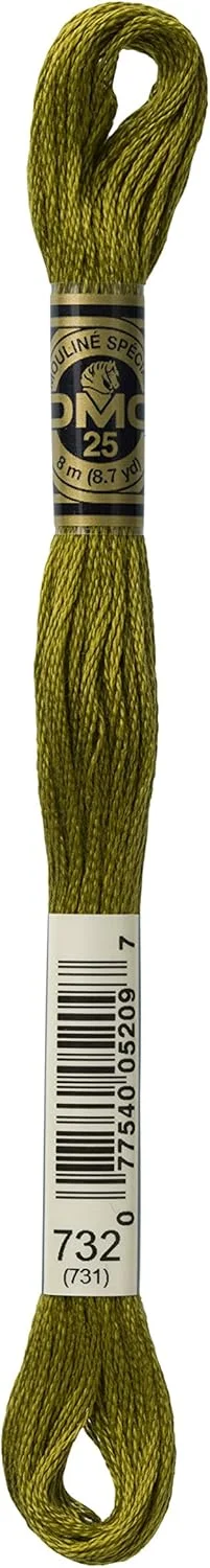 خرید عمده DMC: نخ پنبه دوزی شش رشته ای 8.7 یاردی سبز زیتونی 117-732 (بسته 12 عددی)