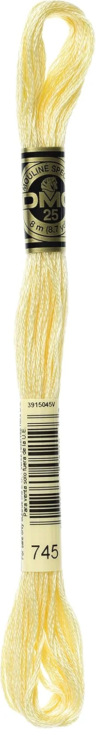 خرید عمده DMC: نخ پنبه دوزی شش رشته ای 8.7 یاردی زرد لیمویی روشن 117-745 (بسته 12 عددی)