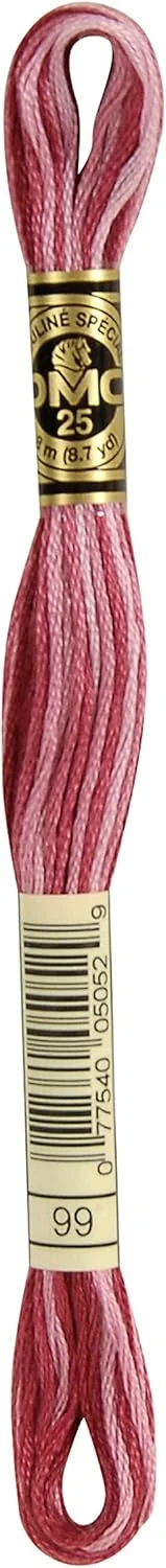 خرید عمده نخ DMC، نخ پنبه گلدوزی 6 رشته ای 8.7 یاردی، رنگارنگ بنفش مایل به ارغوانی 117-99 (بسته 12 عددی)