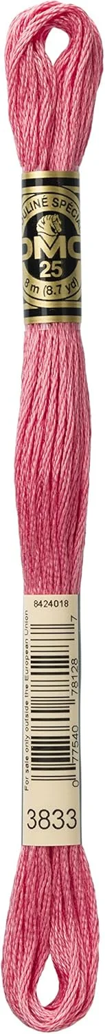 نخ DMC پنبه دوزی 6 رشته ای 8.7 یاردی تمشکی روشن 117-3833 (بسته 12 عددی)