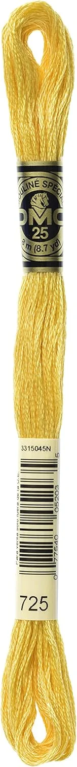 نخ کوبلن DMC عمده فروشی 6 رشته ای پنبه دوزی 8.7 یاردی توپاز 117-725 (بسته 12 عددی)