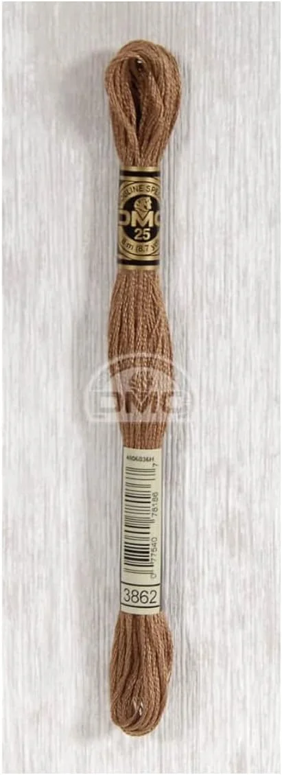 نخ گلدوزی پنبه ای DMC 117MC-3862، قهوه ای 3862، 8 متر