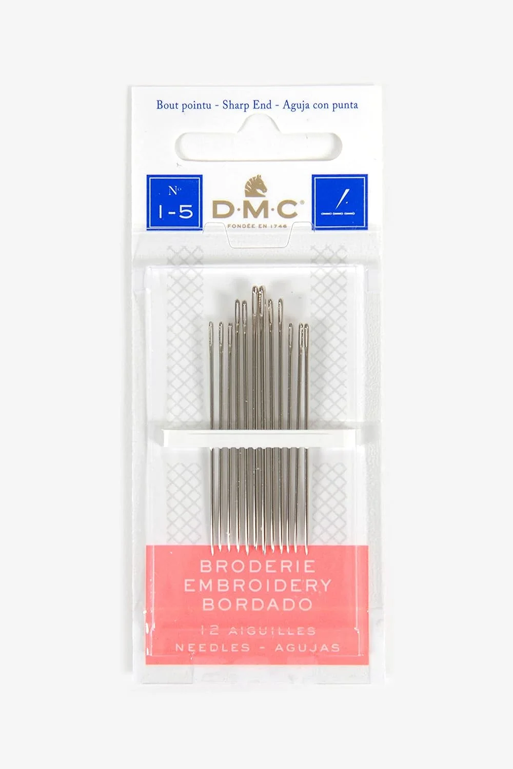 سوزن های گلدوزی دستی DMC 1765-1/5، بسته 12 عددی، سایز 1/5