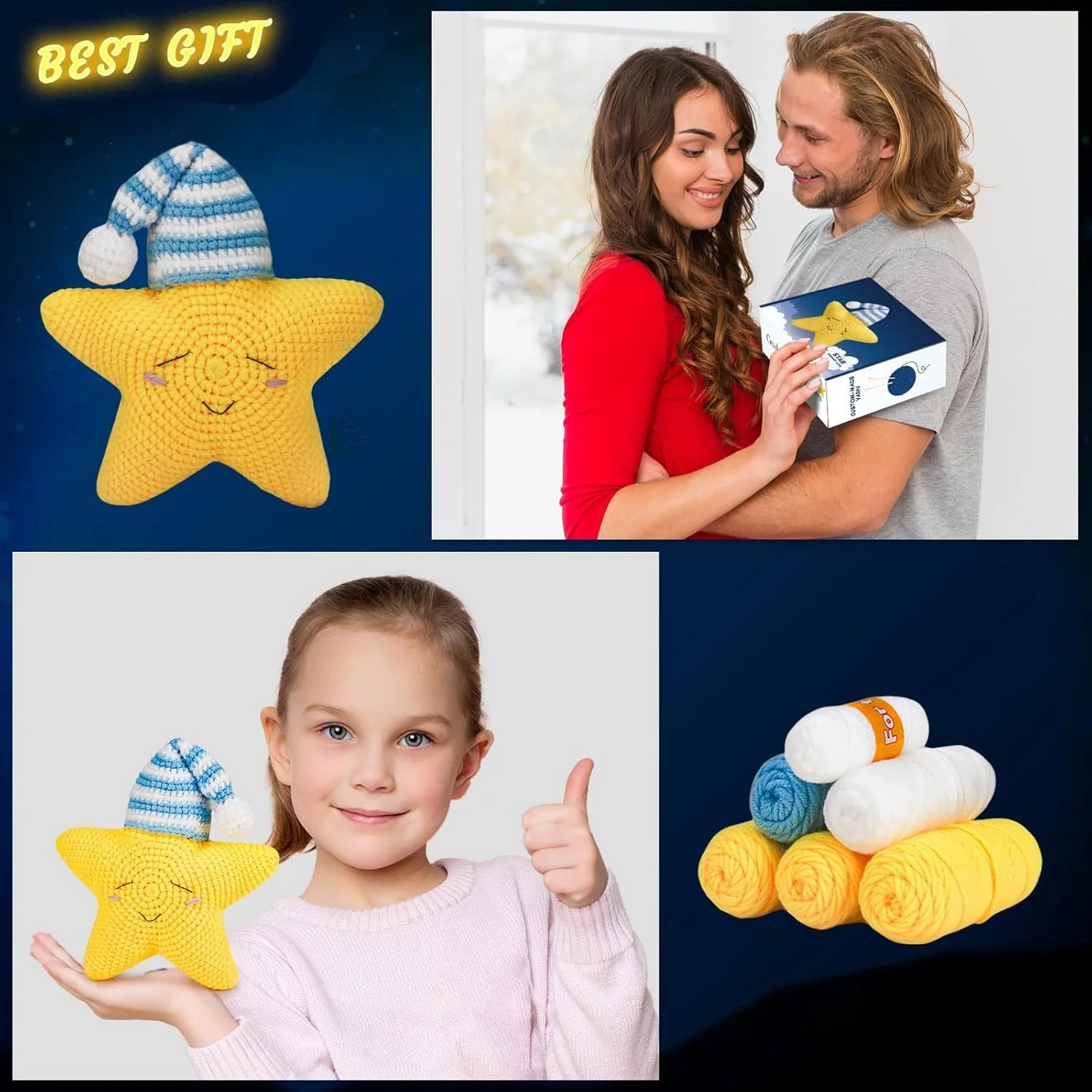 کیت قلاب بافی KASTWAVE برای مبتدیان، کیت شروع قلاب بافی با آموزش های ویدئویی گام به گام، لوازم بافندگی DIY قلاب بافی برای بزرگسالان و کودکان، ستاره قلاب بافی (45%+ نخ) کیت قلاب بافی KASTWAVE برای مبتدیان، کیت شروع قلاب بافی با آموزش های ویدئویی گام به گام، لوازم بافندگی DIY قلاب بافی برای بزرگسالان و کودکان، ستاره قلاب بافی (45%+ نخ)