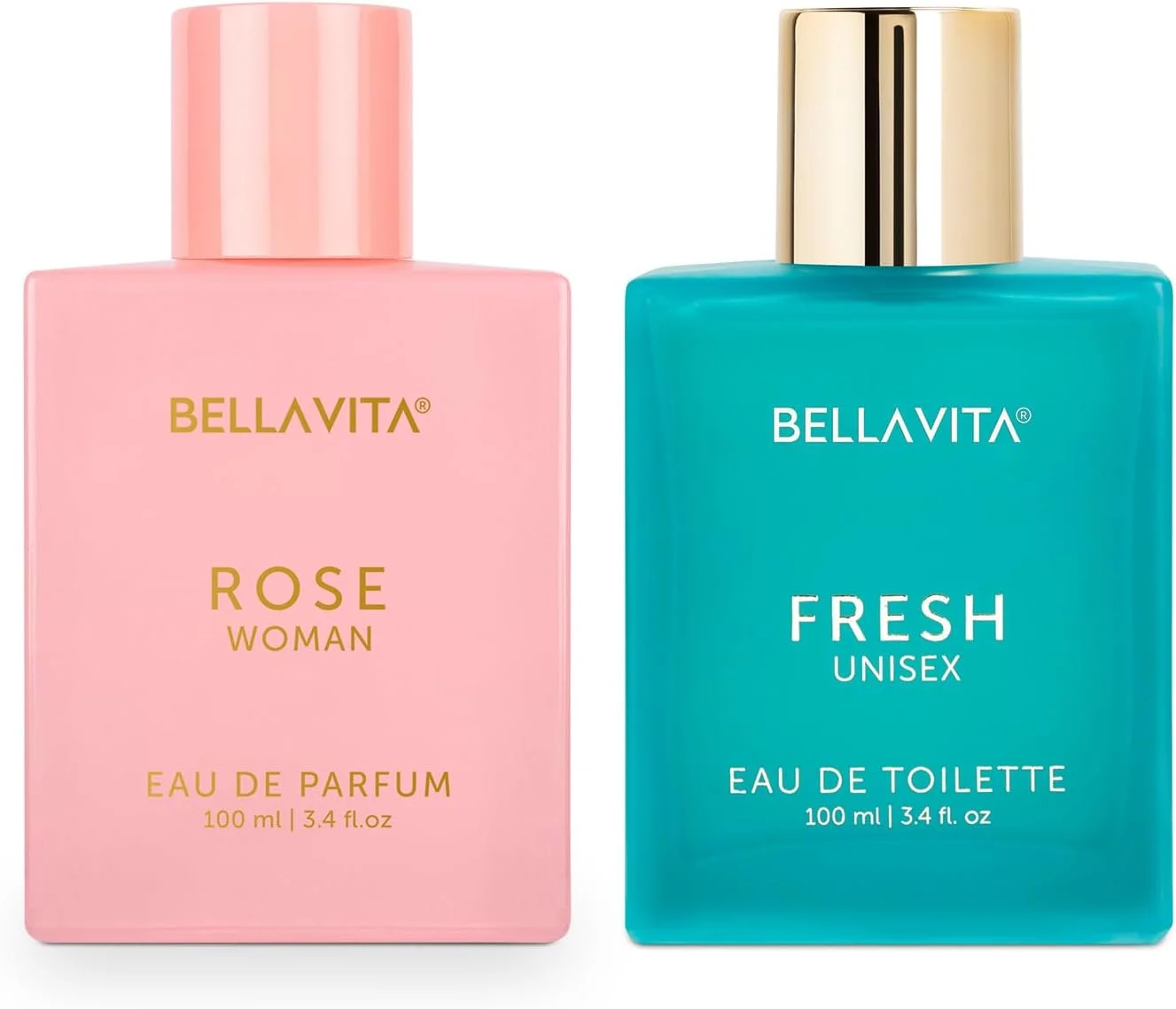 مجموعه ادو تویلت унисекс فرش و ادو پرفیوم رز زنانه Bella Vita Luxury، بسته 2 عددی عطر مایع ممتاز با رایحه های ماندگار و W، هر کدام 100 میلی لیتر