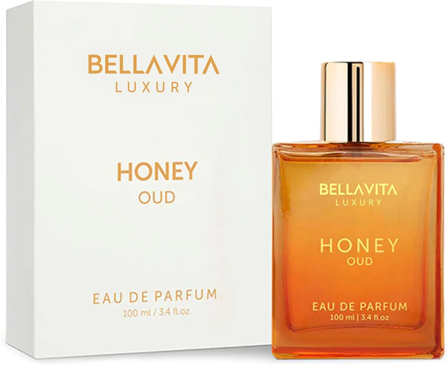 ادکلن унисекс مردانه و زنانه Bella Vita Luxury Honey Oud Eau De Parfum با رایحه نعناع هندی، وانیل، ترنج | عطر گلی و تند EDP، 100 میلی لیتر