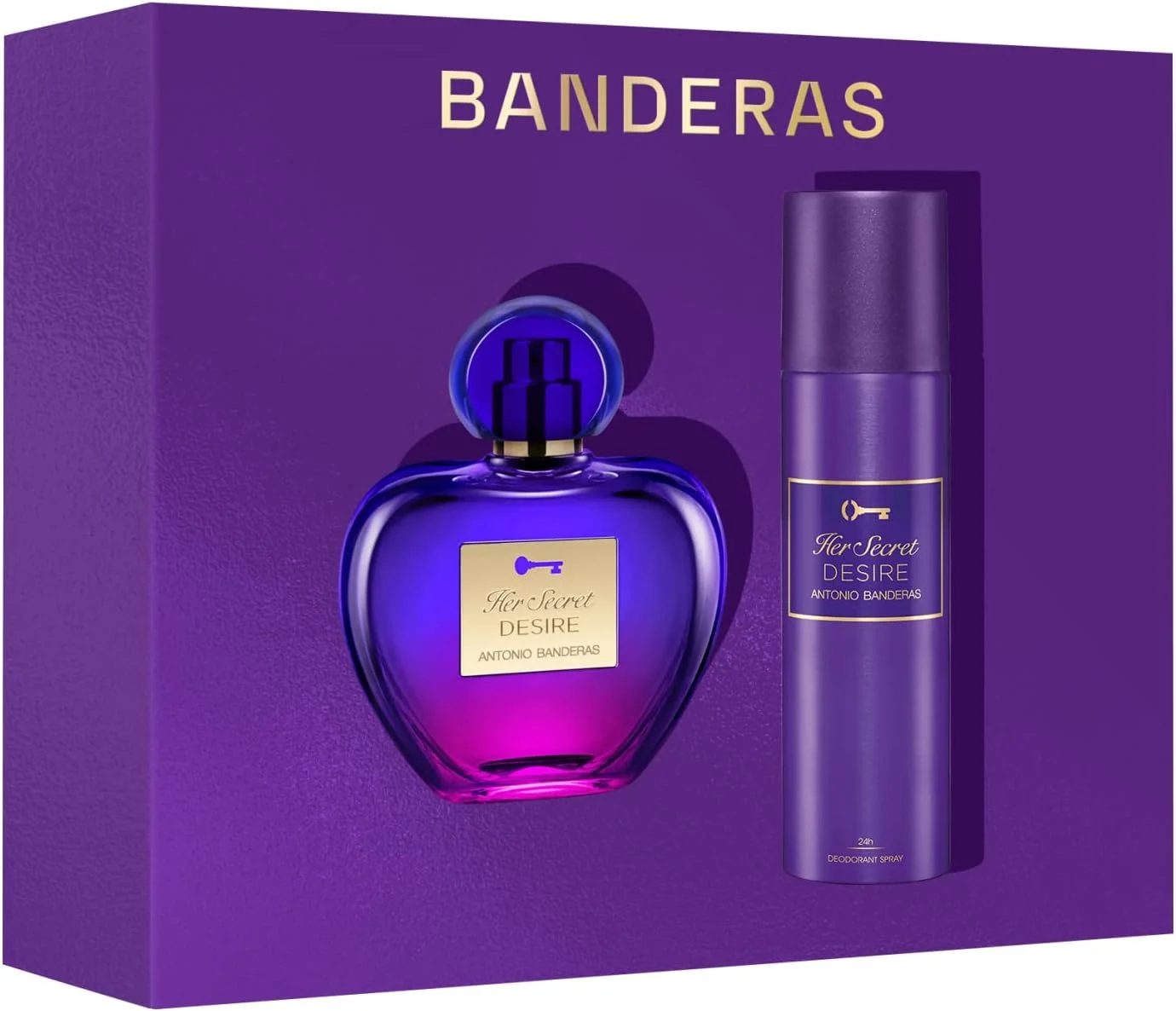 ست هدیه زنانه عطر باندراس - Her Secret Desire ادو تویلت 80 میلی لیتر + دئودورانت 150 میلی لیتر - ماندگاری طولانی - رایحه گلی و میوه ای - نت های وانیلی و گلی - ایده آل برای استفاده روزانه