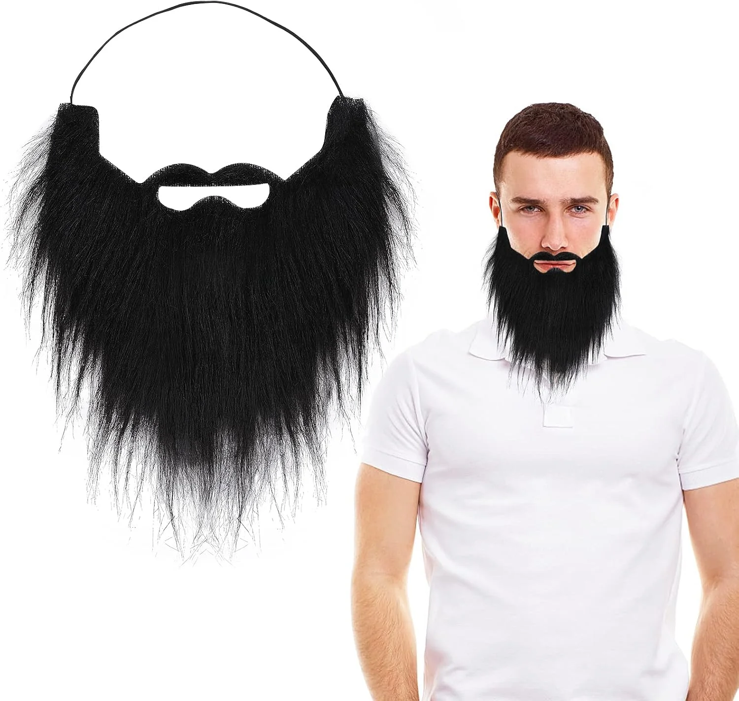 ریش مصنوعی مهمانی Sibba، سبیل مصنوعی خنده دار چسبی، سبیل فانتزی برای جشن ها، مهمانی ها، لباس و لوازم کریسمس