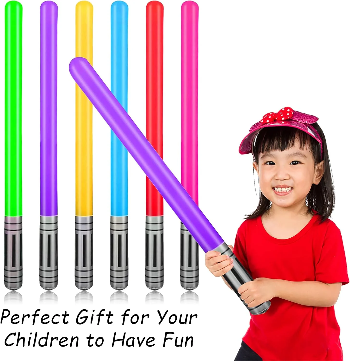 فوگاری 12 عدد بادکنک شمشیر نوری بادی، مجموعه بادکنک های چوبی شمشیر نوری برای لباس های فانتزی مهمانی، لوازم مهمانی هالووین، بادکنک ها، وسایل غرفه عکس (6 رنگ)