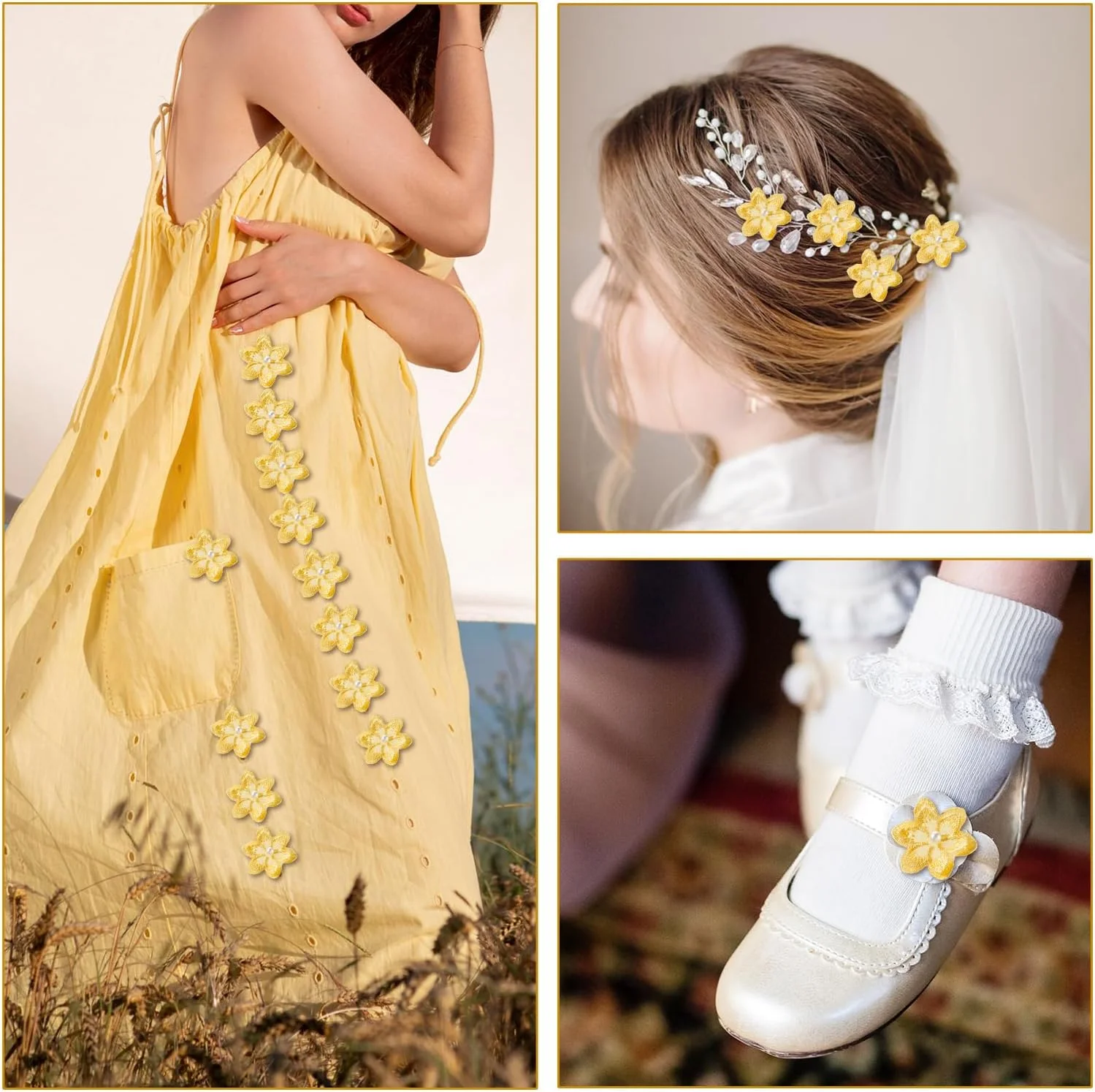 نوار توری گل سه بعدی پلی استر 2 یاردی، نوار توری گل زرد، اپلیکه گلدوزی شده برای دوخت لباس عروسی، تزئین لباس DIY، لوازم صنایع دستی، دکوراسیون نوار توری گل سه بعدی پلی استر 2 یاردی، نوار توری گل زرد، اپلیکه گلدوزی شده برای دوخت لباس عروسی، تزئین لباس DIY، لوازم صنایع دستی، دکوراسیون