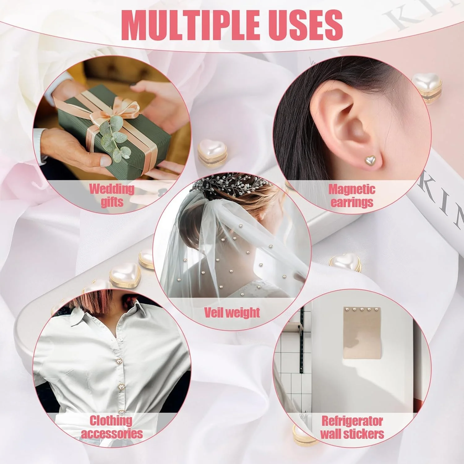 وزنه حجاب مرواریدی مغناطیسی 24 عددی NALACAL، مرواریدهای مصنوعی دو طرفه آهنربایی، وزنه های مرواریدی قلبی شکل برای عروس خانم ها، گیره روسری لباس، تزئین پارچه، حجاب ظریف وزنه حجاب مرواریدی مغناطیسی 24 عددی NALACAL، مرواریدهای مصنوعی دو طرفه آهنربایی، وزنه های مرواریدی قلبی شکل برای عروس خانم ها، گیره روسری لباس، تزئین پارچه، حجاب ظریف