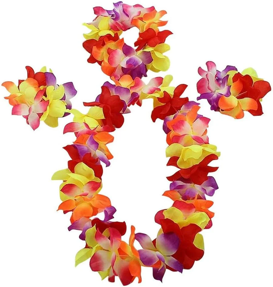 ست دامن علفی هاوایی مهمانی کودکان 40 سانتی متری - دامن ضخیم دو لایه هاوایی برای لوازم تزئینات مهمانی لوآ