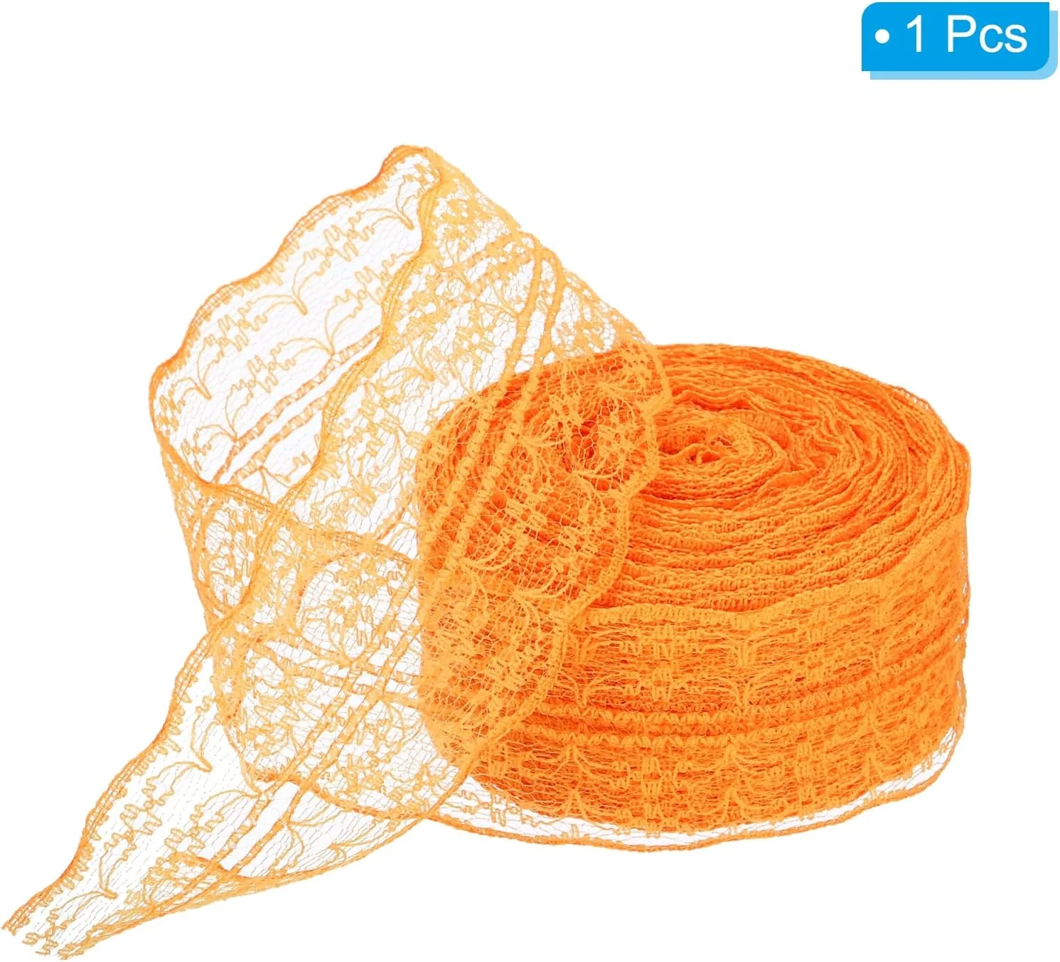 روبان توری PATIKIL عرض 4.5 سانتی متر، طول 23 متر، مناسب خیاطی، بسته بندی هدیه، گل آرایی، تزیینات منزل، لباس و صنایع دستی، نارنجی