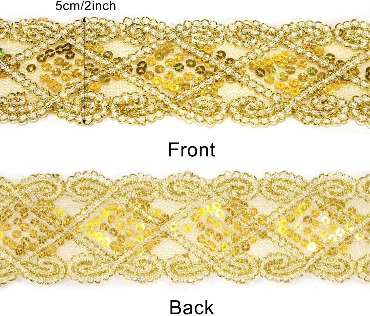 نوار توری طلایی لویلیسا، 10 یارد، توری پولک دار، نوار توری مشبک، لوازم خیاطی برای تزئین لباس، تزیینات صنایع دستی