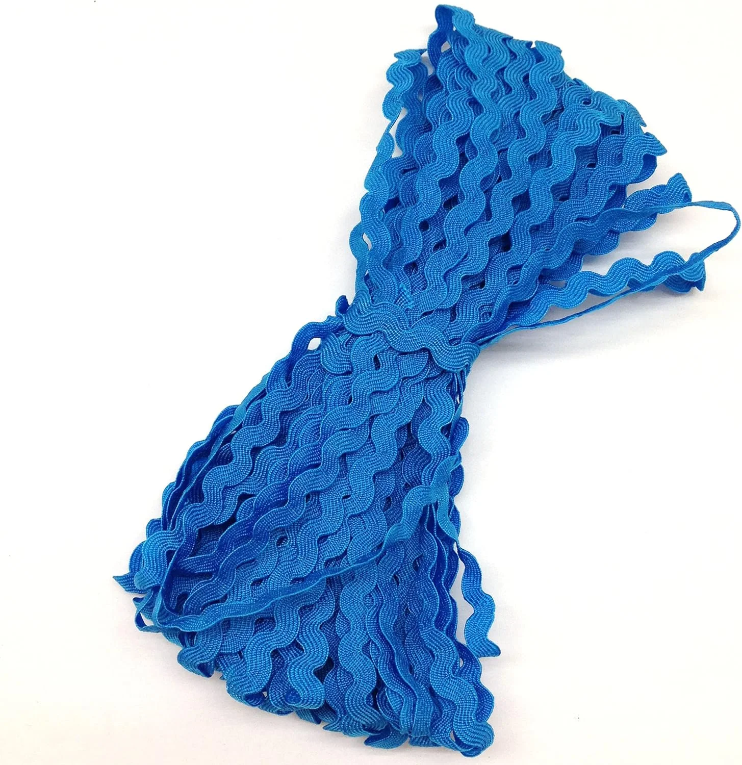 نوار تزیینی حاشیه دار موج دار PEPPERLONELY به طول 15 یارد، آبی دریاچه ای، 5 میلی متری، برای لباس، خیاطی، گل سازی، دکوراسیون مهمانی خانگی، تزیینات عروسی، لوازم صنایع دستی روبان توری