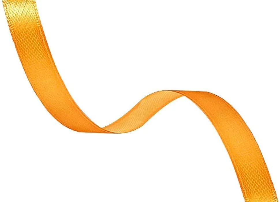 روبان ساتن نارنجی MARKQ، 24 میلی متر در 25 یارد روبان پلی استر پارچه ای برای بسته بندی هدیه، لوازم مهمانی، تزئینات عروسی، ساخت پاپیون، دسته گل، پروژه های خیاطی و لوازم صنایع دستی