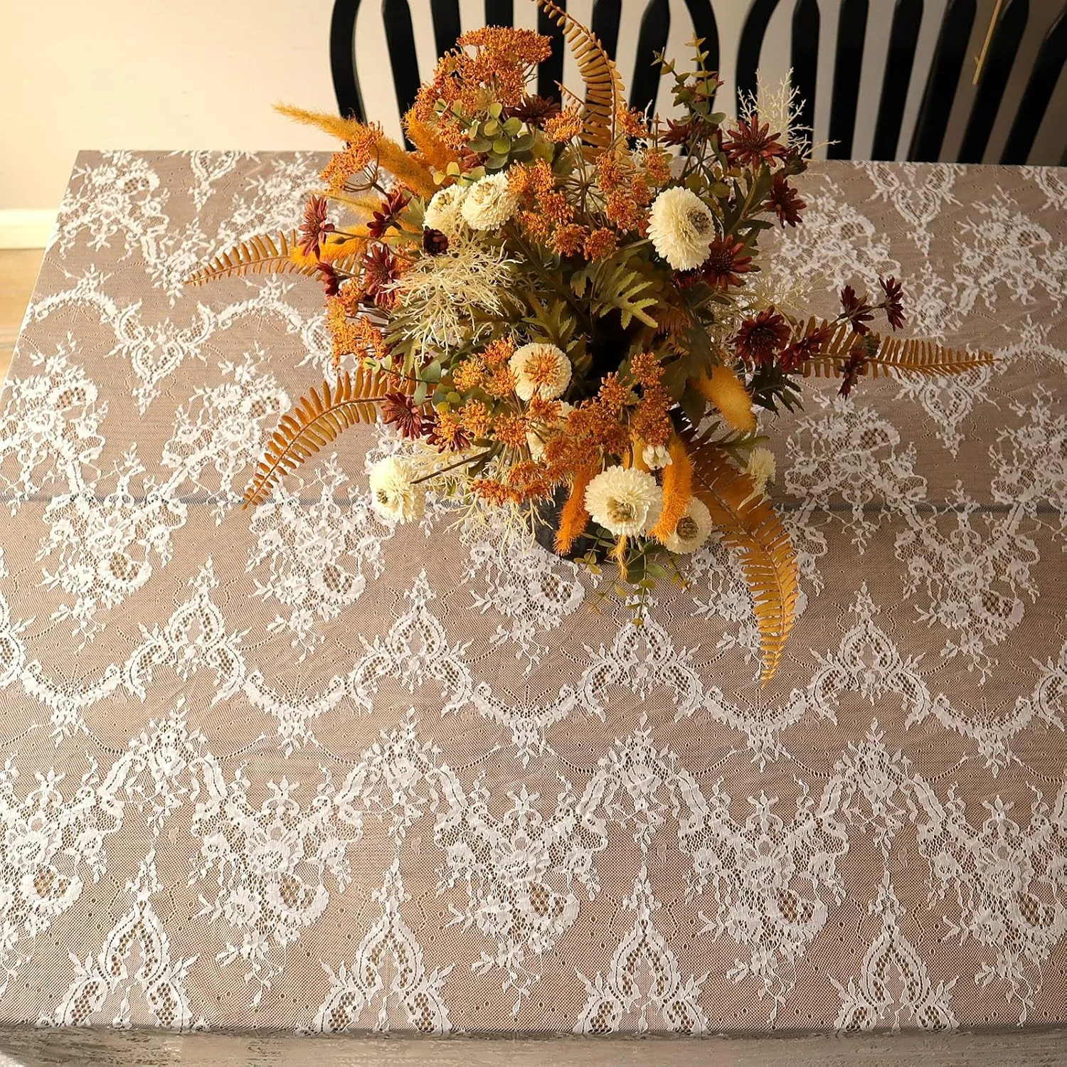 پارچه توری IDONGCAI، توری نرم شانتیلی فرانسوی مژه دار طرح گل، 152x304 سانتی متر، مناسب تور عروس، لباس عروسی، تزیینات منزل، تریم، اپلیکه، روبان، رومیزی، پرده، لوازم خیاطی، سفید