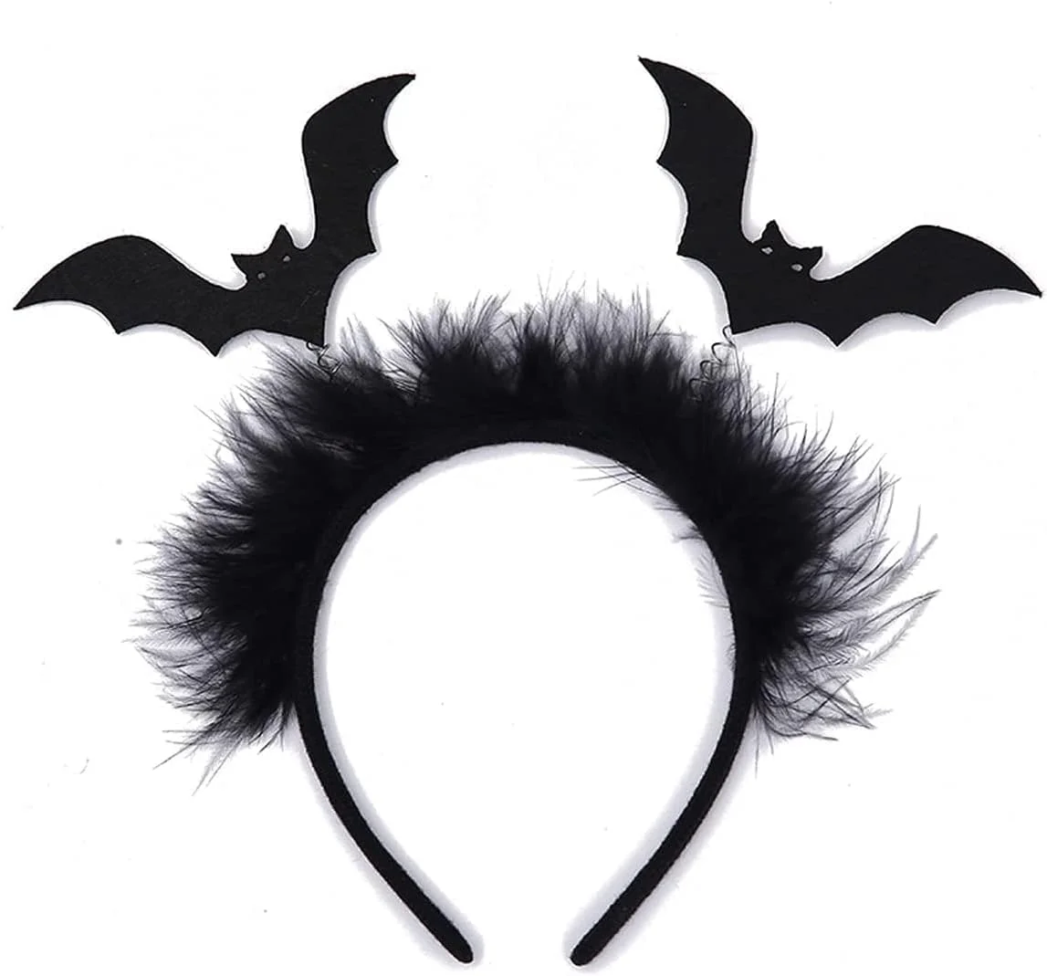 هدبند خفاشی مشکی HIGHLAND برای وسایل تزیینی هالووین - هدبند دخترانه و زنانه برای بازی نقش آفرینی و لباس پوشیدن - لوازم جانبی لباس فانتزی برای مهمانی